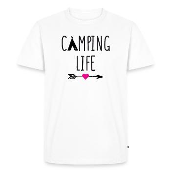 Camping Life - Men's Premium Organic T-Shirt - white - Front - Nico (187cm)
