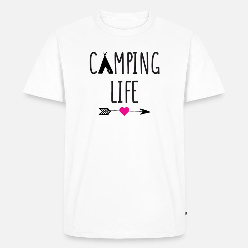 Leben auf dem Campingplatz - Männer Premium Bio T-Shirt - Weiß
