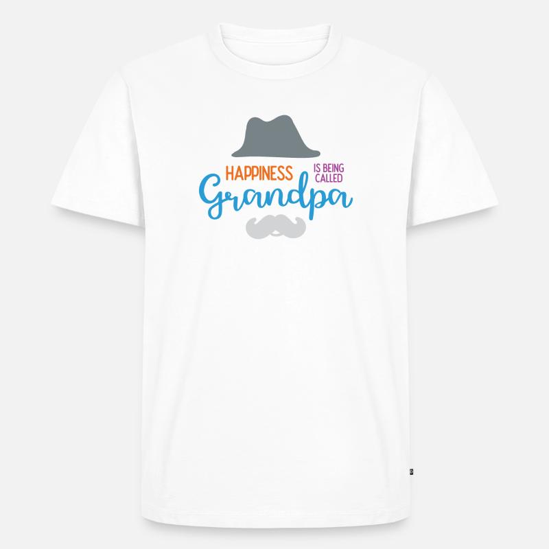 Happines wird Opa genannt - Männer Premium Bio T-Shirt - Weiß