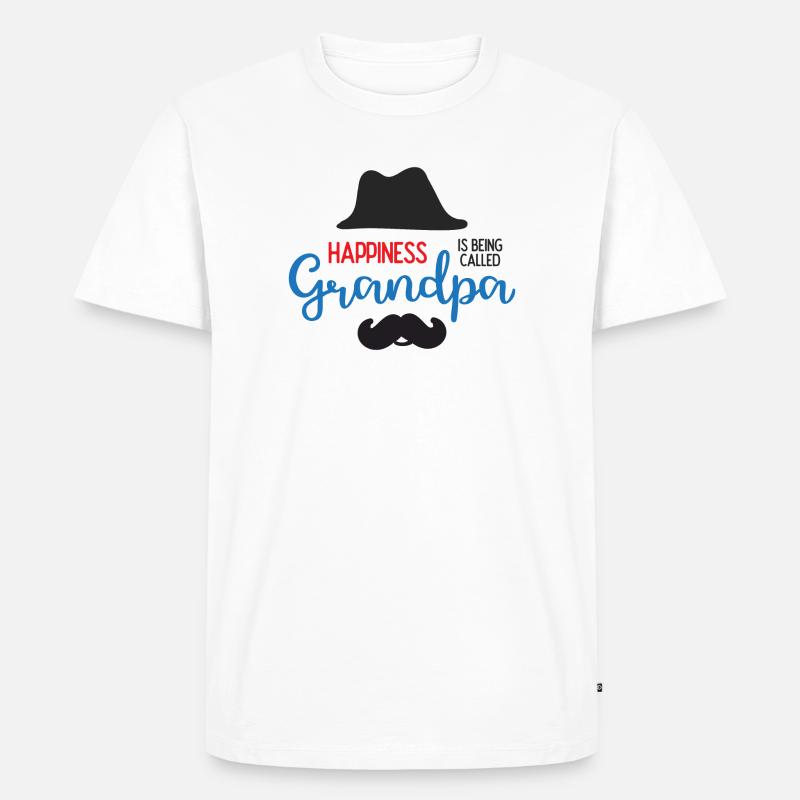 Happines wird Opa genannt - Männer Premium Bio T-Shirt - Weiß