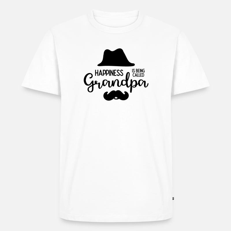 Happines wird Opa genannt - Männer Premium Bio T-Shirt - Weiß