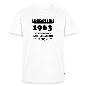 1963 - Born 1963 - Year of construction 1963 - Men's Premium Organic T-Shirt - white - Front - Nico (187cm)