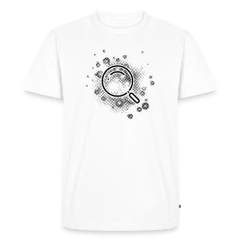 Loupe avec fond de points - T-shirt Premium bio Homme - blanc - Devant - Nico (187cm)
