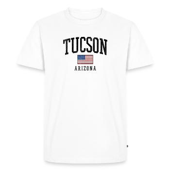 Tucson Arizona USA Design with Flag - Men's Premium Organic T-Shirt - white - Front - Nico (187cm)