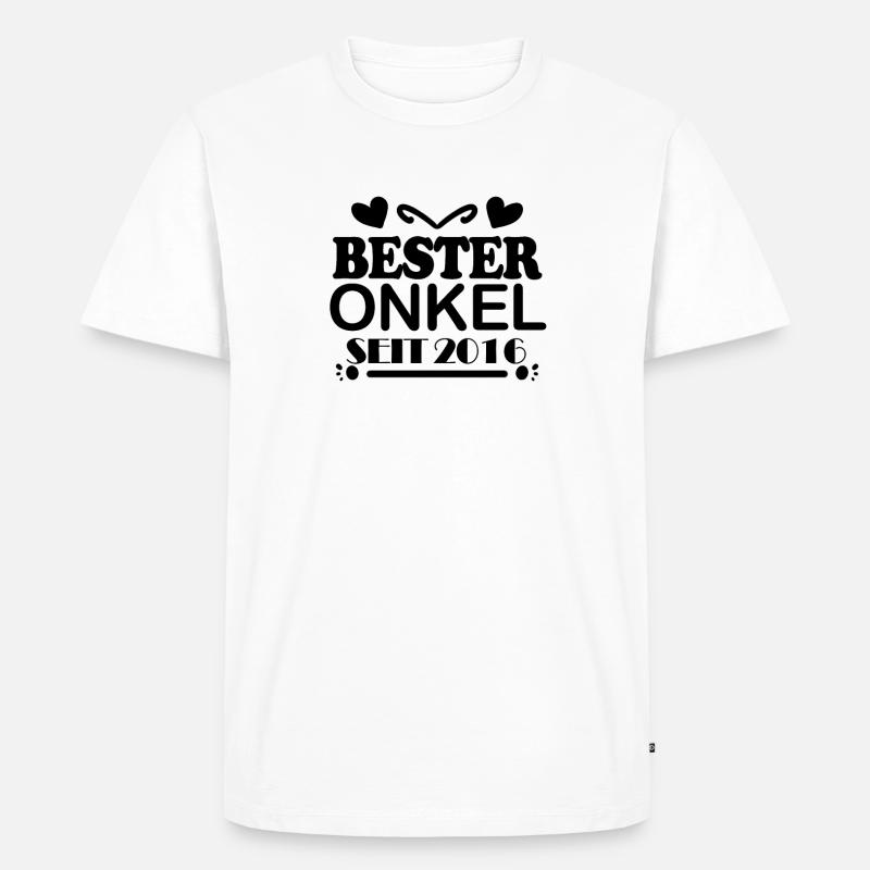 Bester Onkel seit 2016 - Männer Premium Bio T-Shirt - Weiß