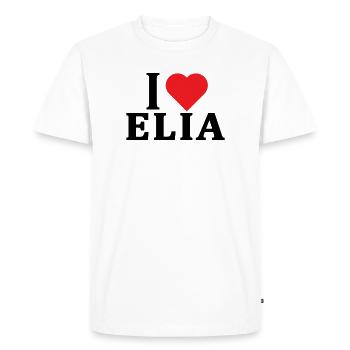t-shirt J’aime Elijah idée cadeau t-shirt - T-shirt Premium bio Homme - blanc - Devant - Nico (187cm)