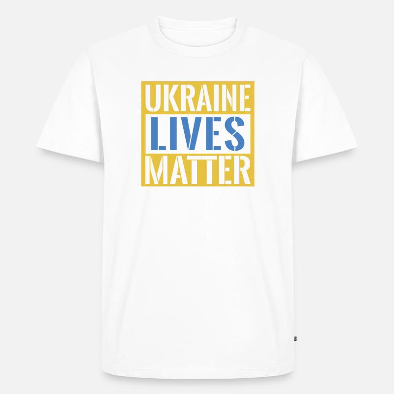 Ukraine Lives Matter Bold Statement - Männer Premium Bio T-Shirt - Weiß