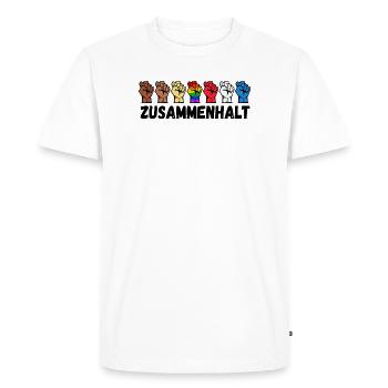 Droit Homosexuel LGBT Disant Relation Homo - T-shirt Premium bio Homme - blanc - Devant - Nico (187cm)