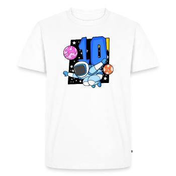 Garçon 10 ans - Cadeau 10e anniversaire - T-shirt Premium bio Homme - blanc - Devant - Nico (187cm)