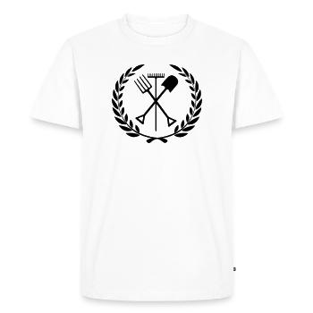 Outils de jardin râteau, pelle, fourche - T-shirt Premium bio Homme - blanc - Devant - Nico (187cm)