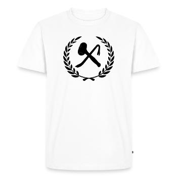 Demolition tools for demolition in laurel wreath. - Men's Premium Organic T-Shirt - white - Front - Nico (187cm)
