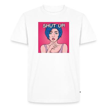 Tais-toi Po Art Dame aux cheveux bleus - T-shirt Premium bio Homme - blanc - Devant - Nico (187cm)