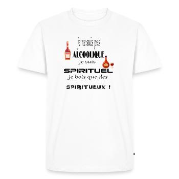 Je ne suis pas Alcoolique ! - T-shirt Premium bio Homme - blanc - Devant - Nico (187cm)