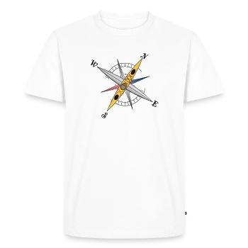 Cool kayak design with compass rose, yellow kayak - Men's Premium Organic T-Shirt - white - Front - Nico (187cm)