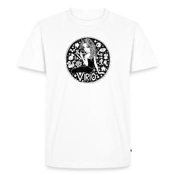 Signe du zodiaque Vierge 003 noir - T-shirt Premium bio Homme - blanc - Devant - Nico (187cm)