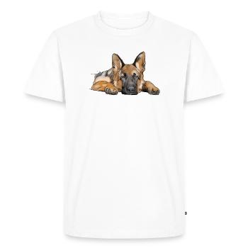 Chien de berger - T-shirt Premium bio Homme - blanc - Devant - Nico (187cm)