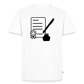 Contrat avec joint laqué - T-shirt Premium bio Homme - blanc - Devant - Nico (187cm)