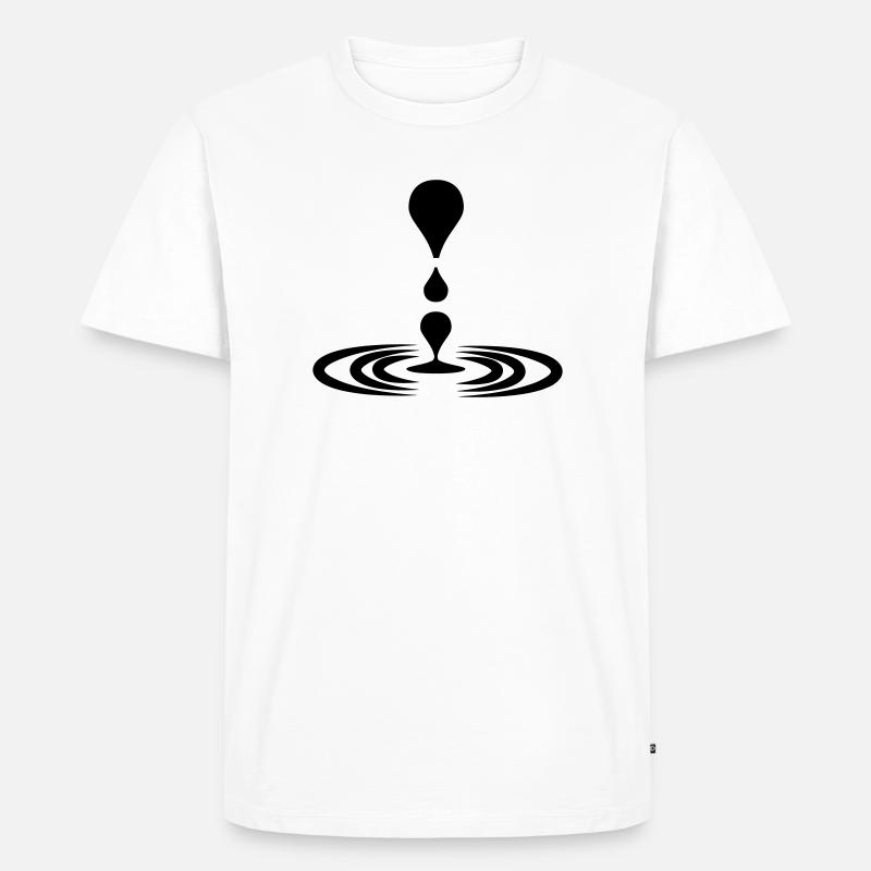 Drop Water Logo Achtsamkeit - Männer Premium Bio T-Shirt - Weiß