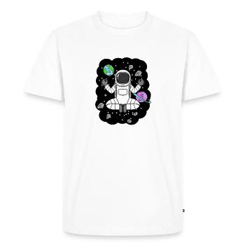 Astronaut Yoga Boy in Space - Meditation - Men's Premium Organic T-Shirt - white - Front - Nico (187cm)