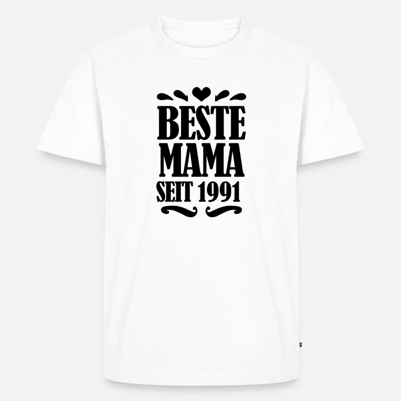 Beste Mama seit 1991 - Männer Premium Bio T-Shirt - Weiß