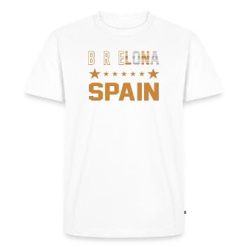 Barcelona Spain Retro Design - Men's Premium Organic T-Shirt - white - Front - Nico (187cm)