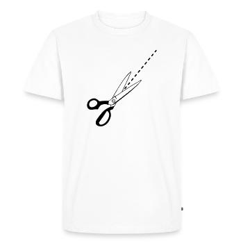 Pattern cutting logo tailor - Men's Premium Organic T-Shirt - white - Front - Nico (187cm)