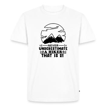 21ème anniversaire randonneur 21 ans randonnée en montagne - T-shirt Premium bio Homme - blanc - Devant - Nico (187cm)