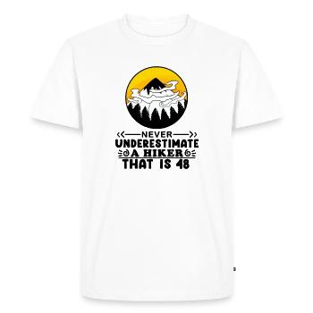 48ème anniversaire randonneur 48 ans randonnée en montagne - T-shirt Premium bio Homme - blanc - Devant - Nico (187cm)
