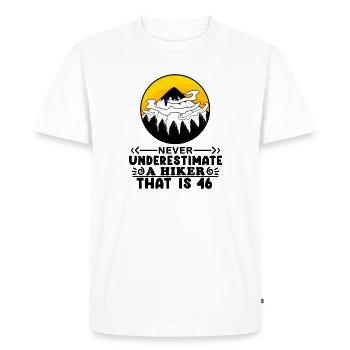 46th birthday hiker 46 years old mountain hiking - Men's Premium Organic T-Shirt - white - Front - Nico (187cm)