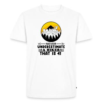 41ème anniversaire randonneur 41 ans randonnée en montagne - T-shirt Premium bio Homme - blanc - Devant - Nico (187cm)