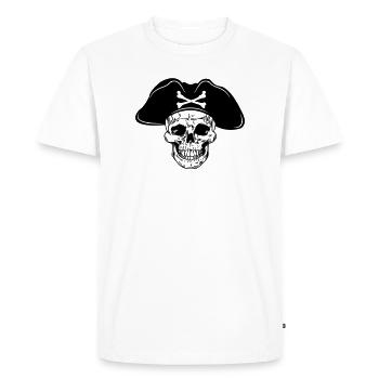Skull pirate hat - Men's Premium Organic T-Shirt - white - Front - Nico (187cm)