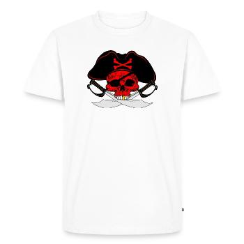 Pirate rouge - T-shirt Premium bio Homme - blanc - Devant - Nico (187cm)