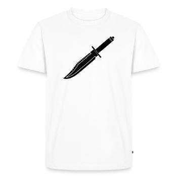 Rambo knife long - Men's Premium Organic T-Shirt - white - Front - Nico (187cm)