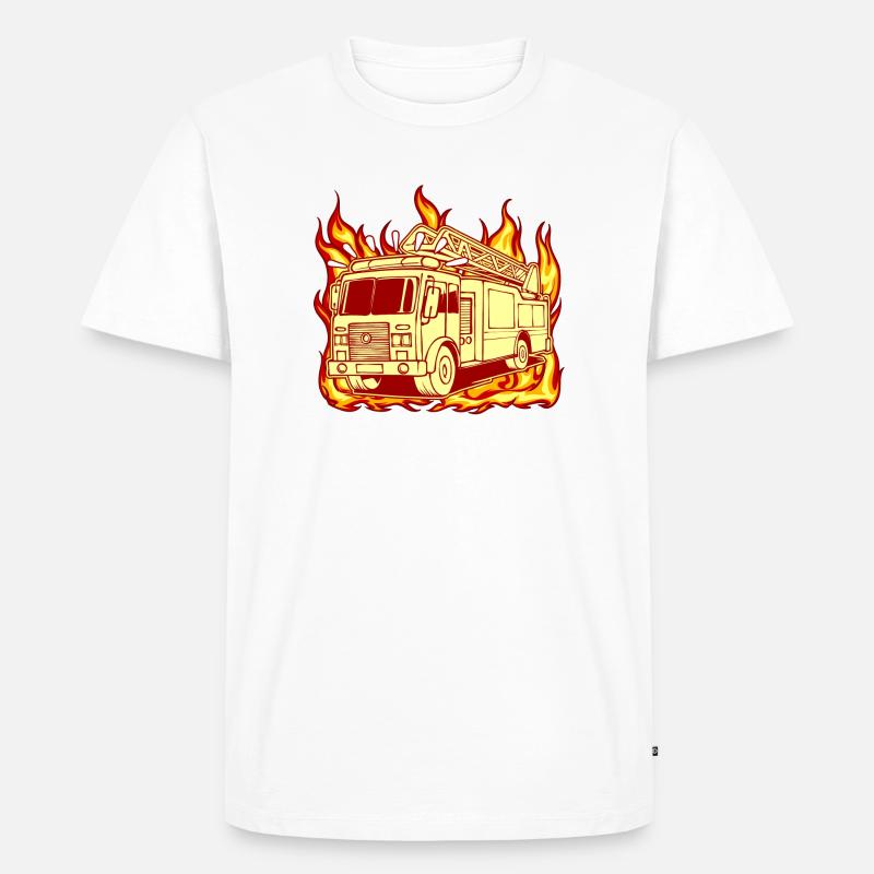 Fire engine fire brigade fire protection - Men's Premium Organic T-Shirt - white