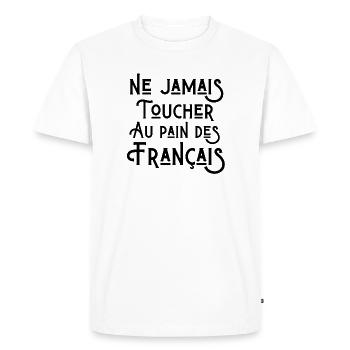 boulangerie, pâtissier, baguette, boulanger - T-shirt Premium bio Homme - blanc - Devant - Nico (187cm)