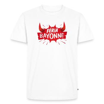 Féria de Bayonne ! Festayre - T-shirt Premium bio Homme - blanc - Devant - Nico (187cm)
