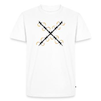 Clôture électrique Fil de fer barbelé - T-shirt Premium bio Homme - blanc - Devant - Nico (187cm)