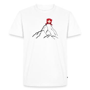 Suisse - Montagnes suisses - T-shirt Premium bio Homme - blanc - Devant - Nico (187cm)
