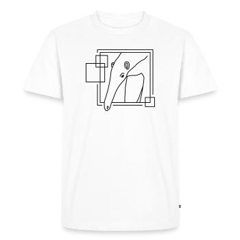 Fourmilier en forme géométrique - Conception d’art au trait - T-shirt Premium bio Homme - blanc - Devant - Nico (187cm)