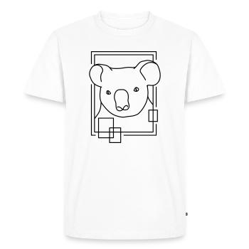 Koala in Geometric Shape - Line Art Design - Men's Premium Organic T-Shirt - white - Front - Nico (187cm)