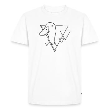 Canard en forme géométrique - Conception d’art au trait - T-shirt Premium bio Homme - blanc - Devant - Nico (187cm)