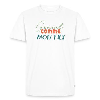 Génial comme mon fils tenue assortie pour famille - T-shirt Premium bio Homme - blanc - Devant - Nico (187cm)