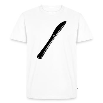 Couverts pour couteaux - T-shirt Premium bio Homme - blanc - Devant - Nico (187cm)