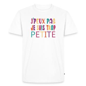 J'peux pas je suis trop petite humour femme - T-shirt Premium bio Homme - blanc - Devant - Nico (187cm)