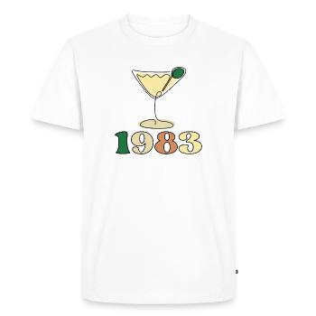 Anniversaire 1983 - Cocktail Glass - LINE ART BILDER - T-shirt Premium bio Homme - blanc - Devant - Nico (187cm)