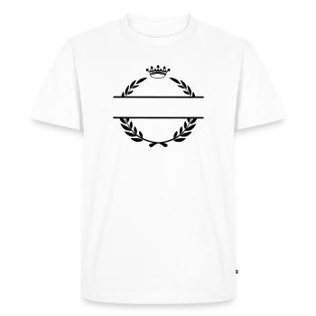 Bannière de nom Lauwerkrans avec couronne - T-shirt Premium bio Homme - blanc - Devant - Nico (187cm)