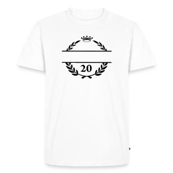 Bannière de nom Lauwerkrans avec le numéro 20 - T-shirt Premium bio Homme - blanc - Devant - Nico (187cm)