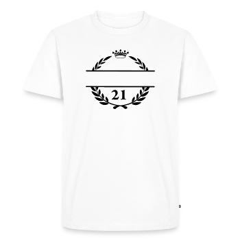 Bannière de nom Lauwerkrans avec le numéro 21 - T-shirt Premium bio Homme - blanc - Devant - Nico (187cm)