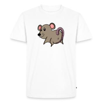 Souris par derrière - Cul de souris - Cul de souris - T-shirt Premium bio Homme - blanc - Devant - Nico (187cm)
