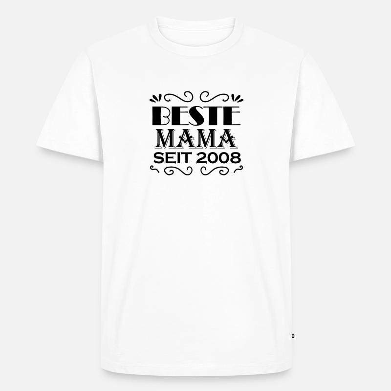 Beste Mama seit 2008 - Männer Premium Bio T-Shirt - Weiß